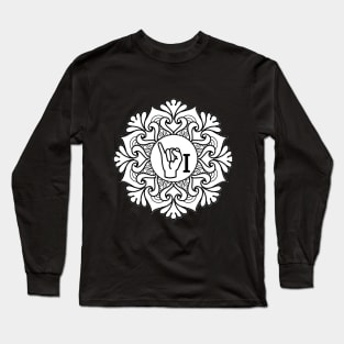 Letter i - ASL, American Sign Language gift - Mandala Long Sleeve T-Shirt